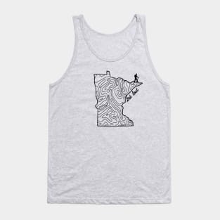 Get Lost Hiking Topographic Art Hike Minnesota State Map Tank Top